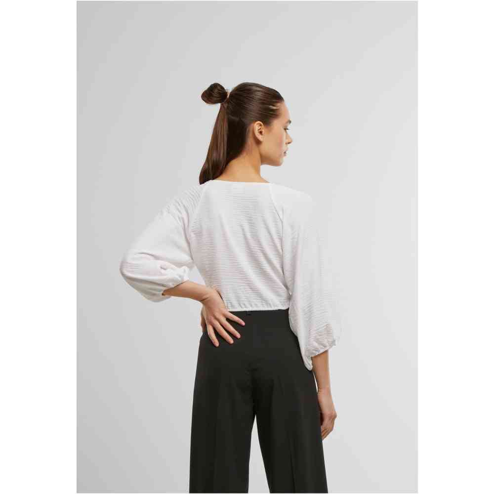 Urban Classics - Structured Knotted Bluse - Weiß